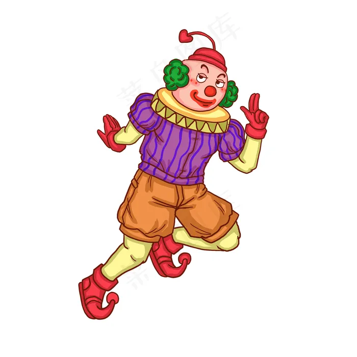 小丑愚人节手枪卡通人物,免抠元素(3000X3000(DPI:300))psd模版下载