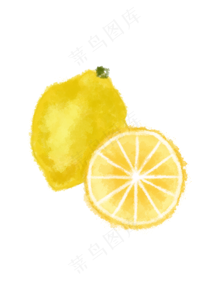 水墨柠檬夏天画手绘png,免抠元素