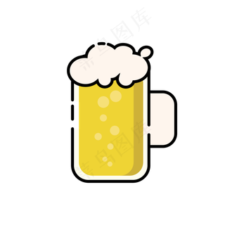 夏天卡通啤酒清凉矢量图,免抠元素