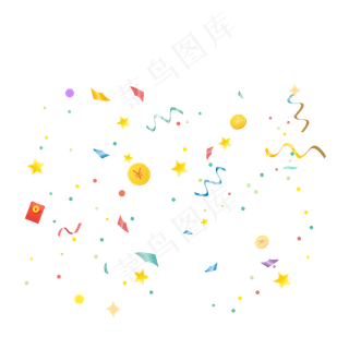 漂浮点缀装饰小物品,免抠元素