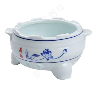 青花陶瓷炖盅,免抠元素