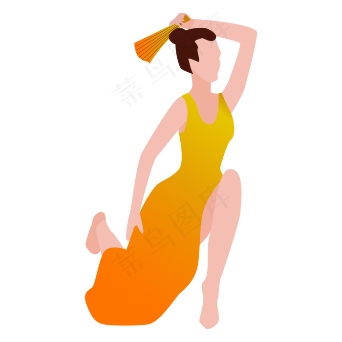 跳民族舞的女人矢量图,免抠元素(2083*2083px 300 dpi )ai矢量模版下载