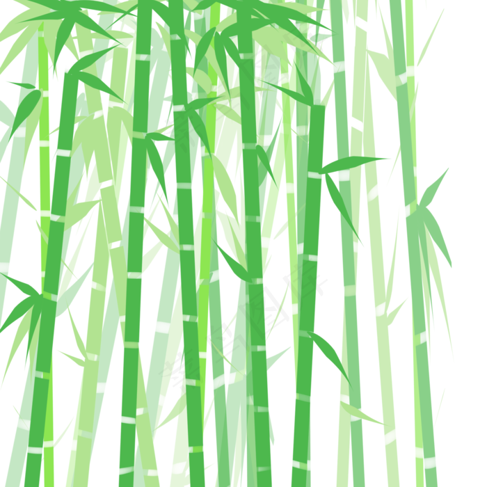 扁平化绿色竹林图案,免抠元素(2000X2000(DPI:300))psd模版下载