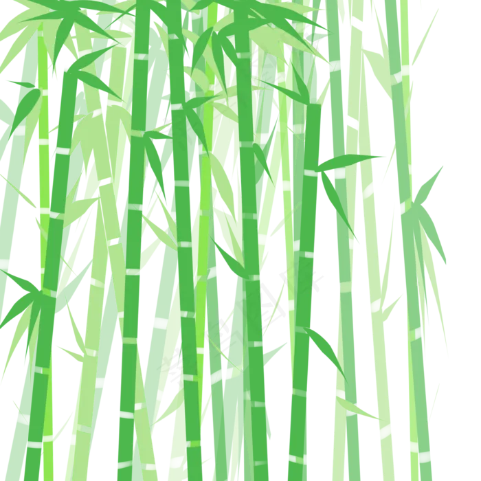 扁平化绿色竹林图案,免抠元素(2000X2000(DPI:300))psd模版下载