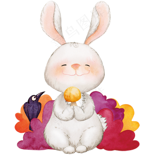 立秋采蘑菇的兔子