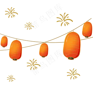 中国风红色灯笼,免抠元素