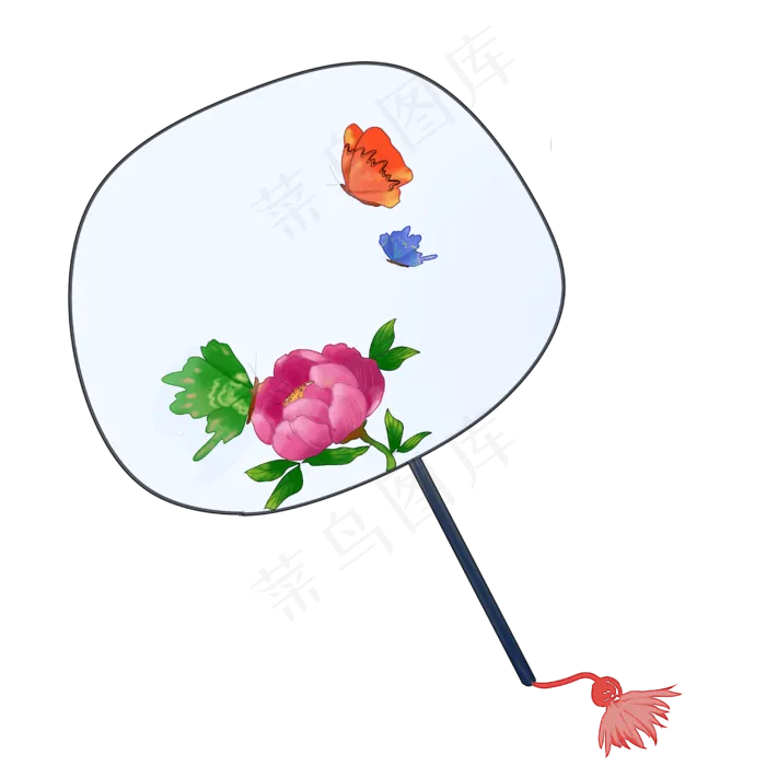 夏日古典圆扇芍药,免抠元素(2500*2500px 300 dpi )psd模版下载