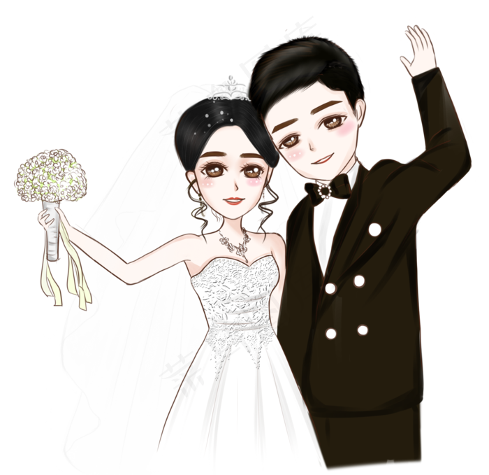 手绘婚纱照
