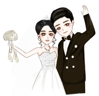 手绘婚纱照