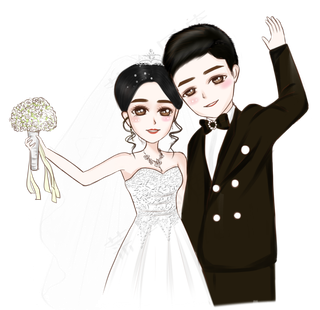 手绘婚纱照
