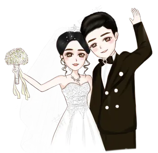 手绘婚纱照