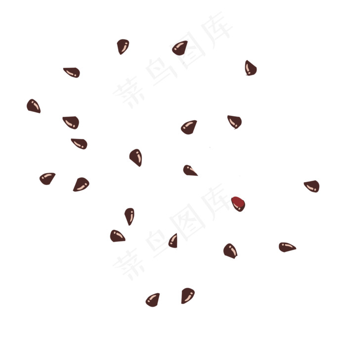黑色的西瓜籽免抠图(2000X2000(DPI:300))psd模版下载