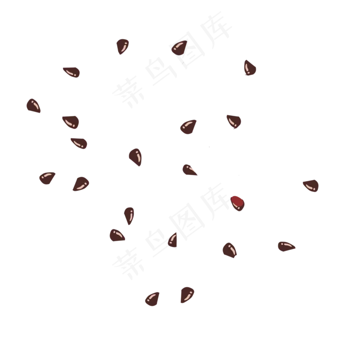 黑色的西瓜籽免抠图(2000X2000(DPI:300))psd模版下载