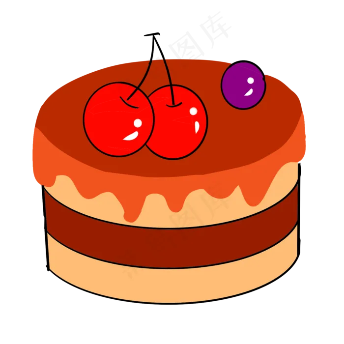 彩色手绘蛋糕食物元素(2000X2000(DPI:300))psd模版下载