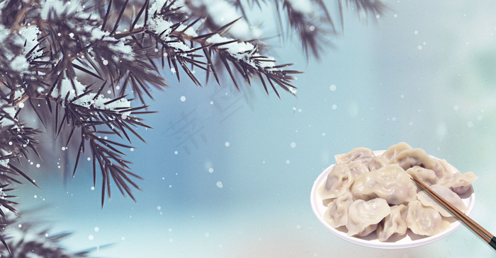 二十四节气立冬创意背景合成