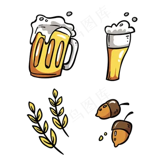 俄罗斯世界杯黄色卡通酒吧酒杯小,免抠元素