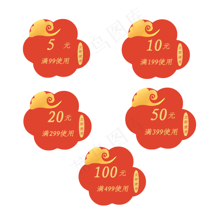 花型国风优惠券