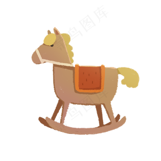 手绘风儿童木马
