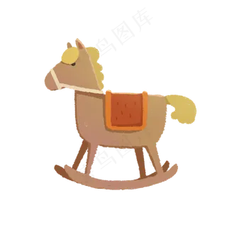 手绘风儿童木马