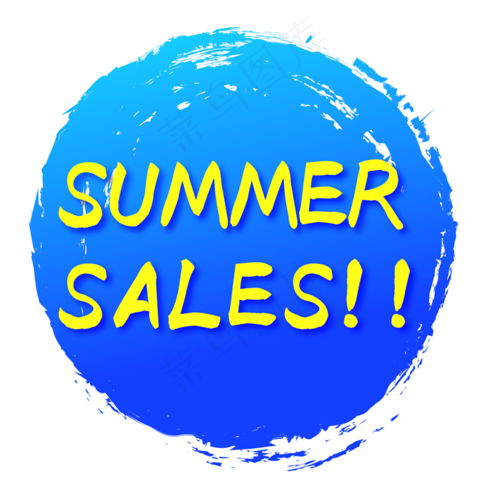 矢量蓝色墨迹圈标签