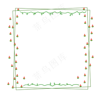 西瓜图案边框插图