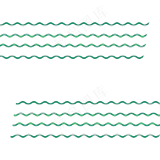 水绿色波浪线,免抠元素