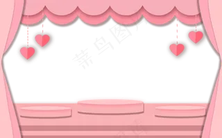 女神节粉色舞台边框,免抠元素