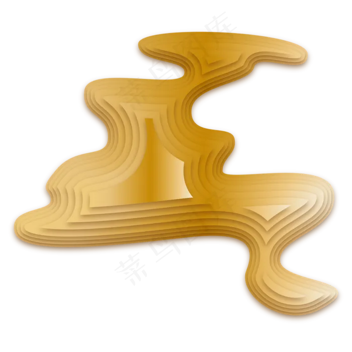 金色渐变立体河流(2000*2000px 300 dpi )ai矢量模版下载