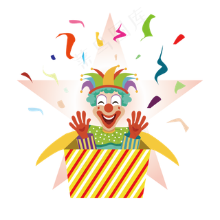 愚人节小丑礼盒扁平风