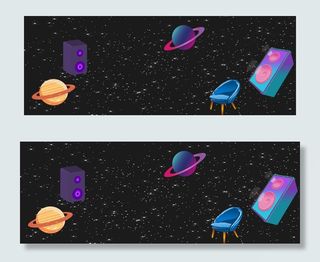 黑色星空卡通宇宙电商bannner