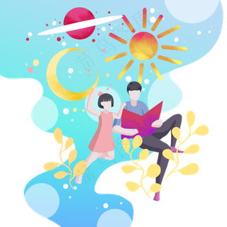 父亲节看书父女