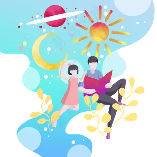 父亲节看书父女