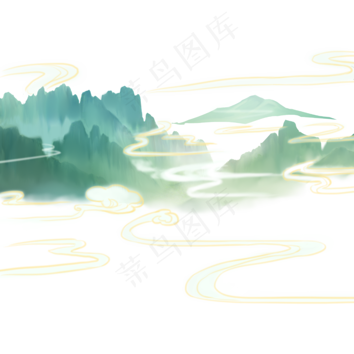 中国风山水(3000X3000(DPI:300))psd模版下载