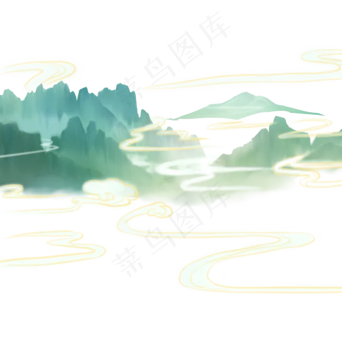 中国风山水(3000X3000(DPI:300))psd模版下载