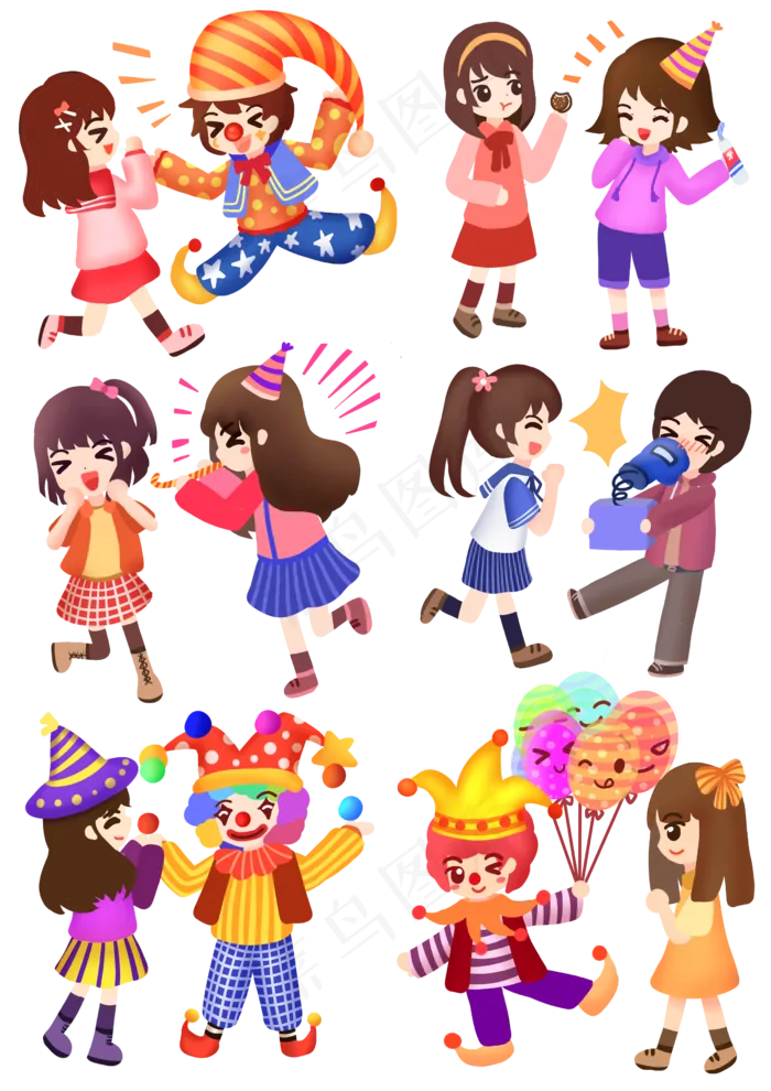 愚人节小丑朋友逗大家开心(2480X3508(DPI:299))psd模版下载