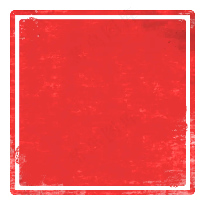 方形红色简约印章边框