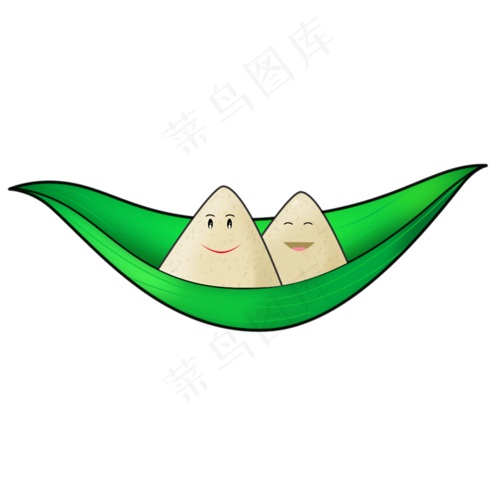 粽叶船端午节坐船的粽子