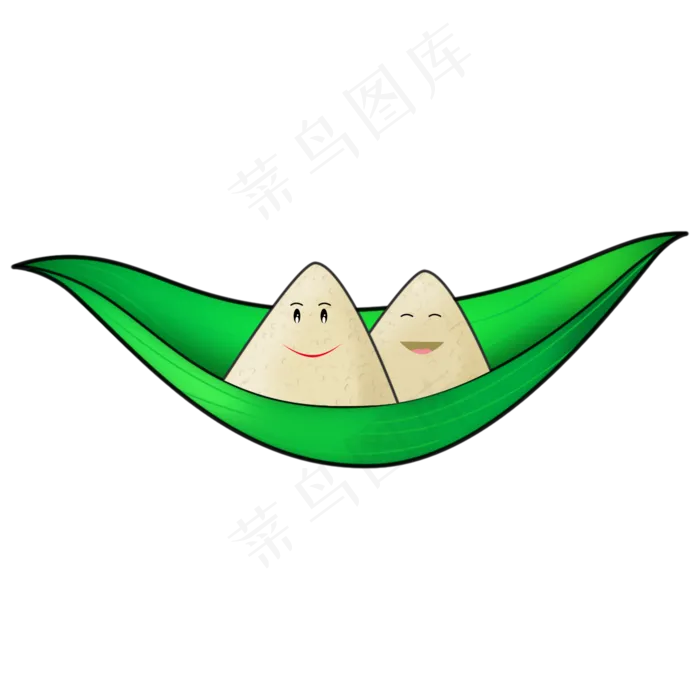 粽叶船端午节坐船的粽子(2000X2000(DPI:300))psd模版下载