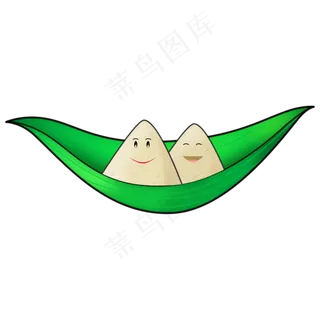 粽叶船端午节坐船的粽子