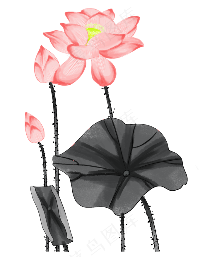 中国风美丽荷花(2000X2500(DPI:300))psd模版下载