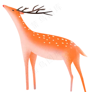 清新森林动物小鹿设计,免抠元素