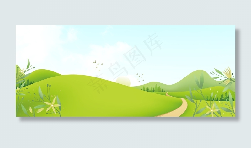 手绘卡通风绿色植树节312植树清新海报背景图片素材