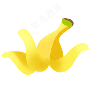 卡通手绘水果香蕉皮