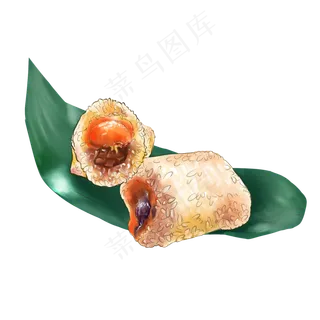 切开的粽子仿真手绘