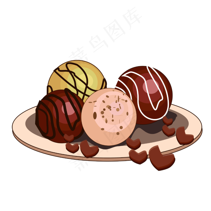 情人节美味巧克力插画,免抠元素