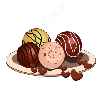 情人节美味巧克力插画,免抠元素