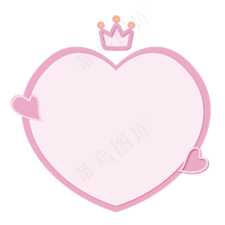 粉色简约心形边框设计,免抠元素