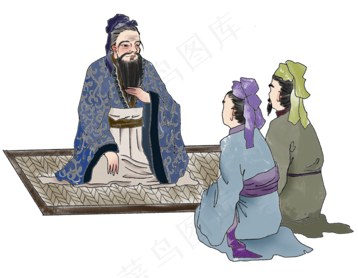 孔子教学学问,免抠元素(2638*2048px 300 dpi )psd模版下载
