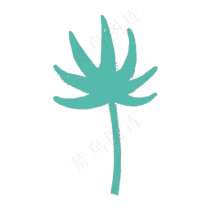 蓝色手绘简约花朵