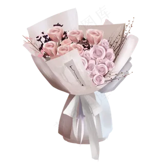 商用手绘节日花束植物情人节花艺,免抠元素